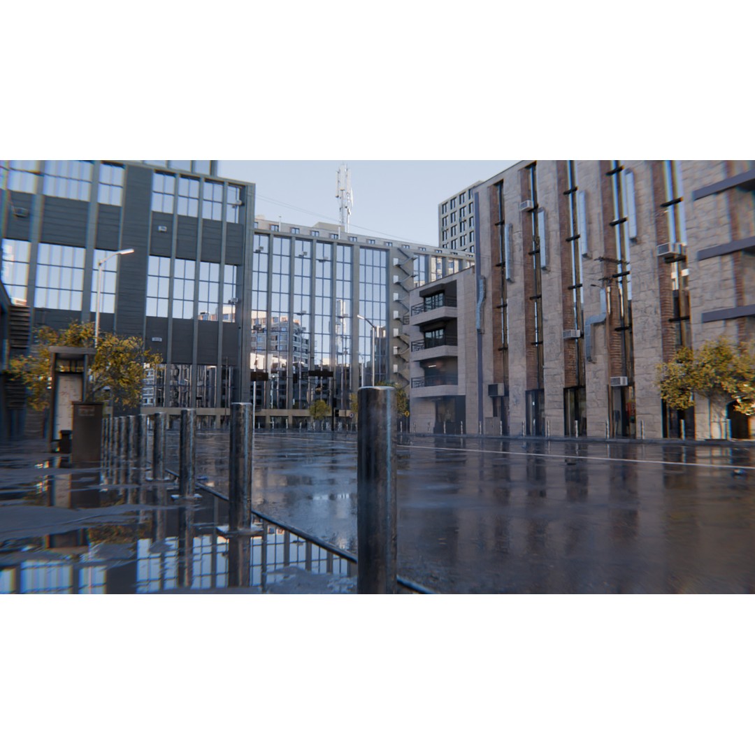 Modern Urban Street Environment 3D Model – Realistic City Scene, Blender - View 37