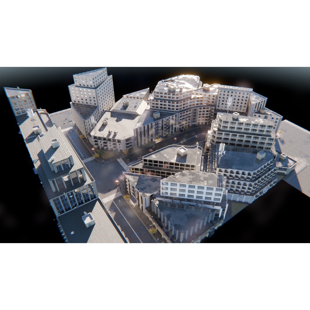 Modern Urban Street Environment 3D Model – Realistic City Scene, Blender - View 9