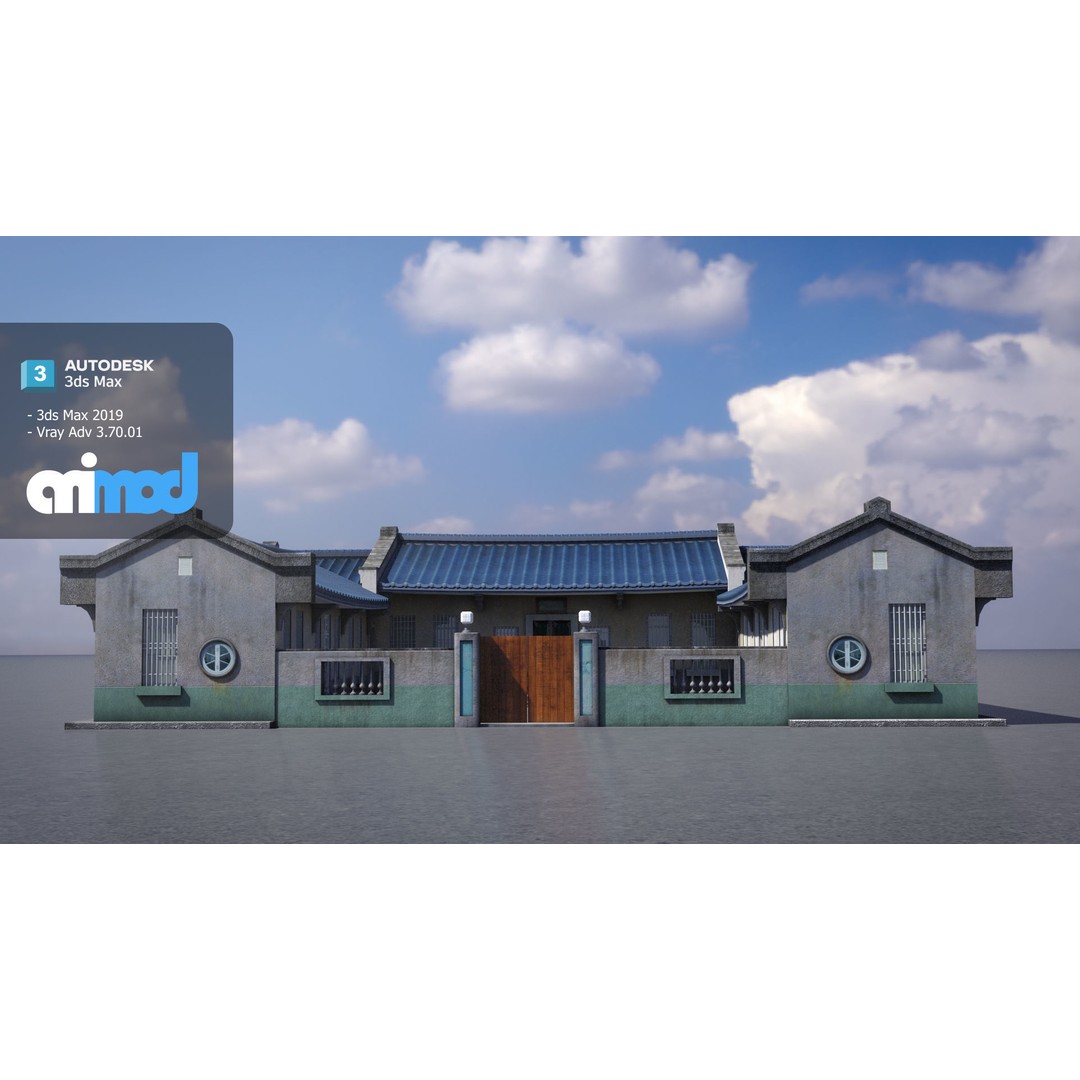 San He Yuan 3D Model – Architectural House, FBX, PBR Textures - View 4