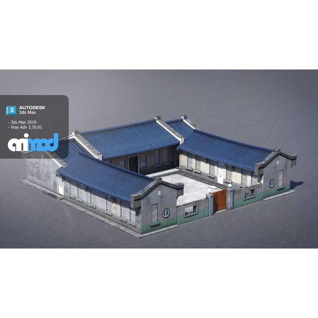 San He Yuan 3D Model – Architectural House, FBX, PBR Textures - View 5