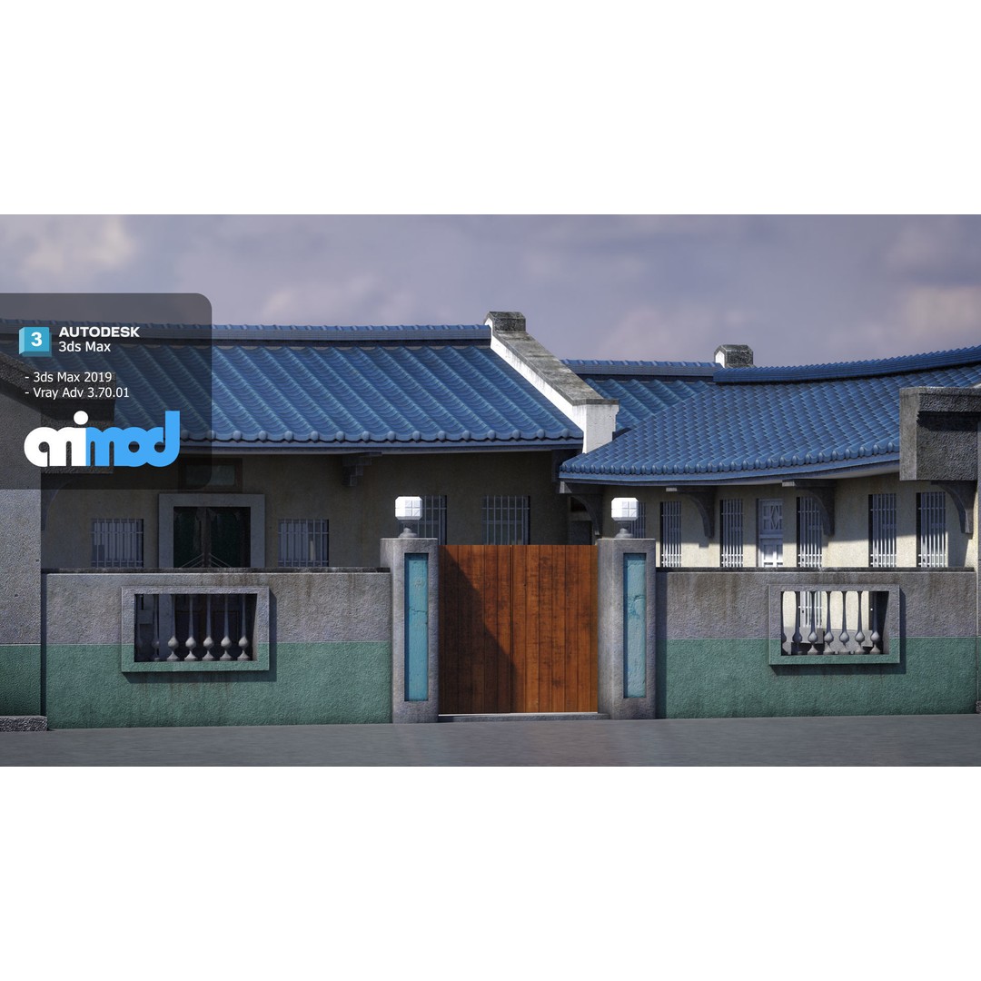 San He Yuan 3D Model – Architectural House, FBX, PBR Textures - View 6
