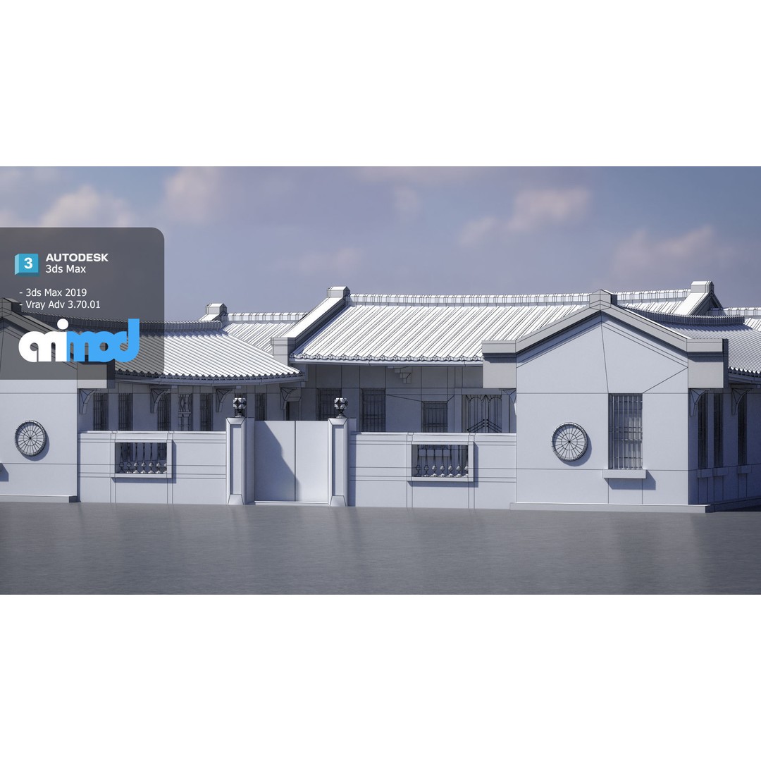 San He Yuan 3D Model – Architectural House, FBX, PBR Textures - View 8