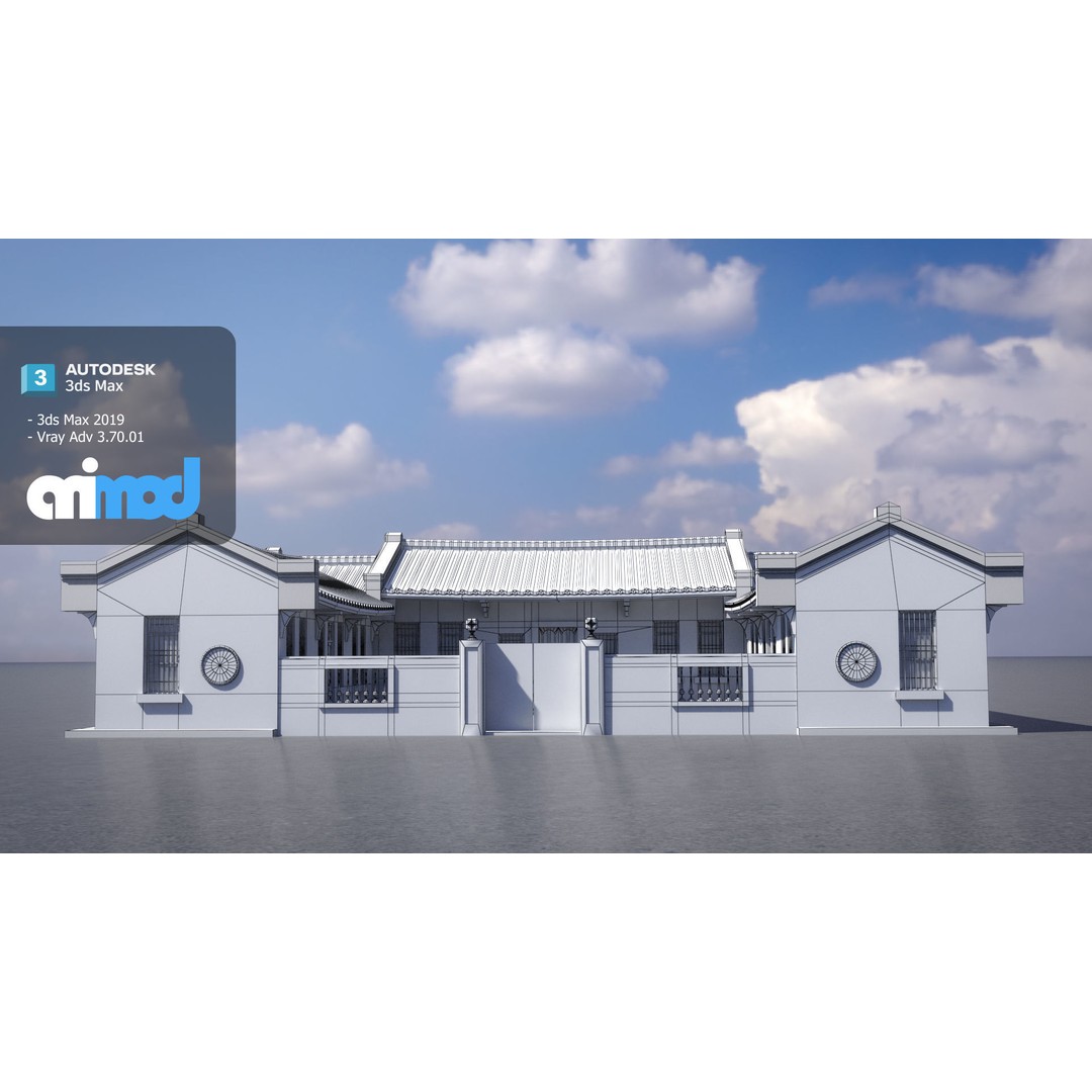 San He Yuan 3D Model – Architectural House, FBX, PBR Textures - View 9