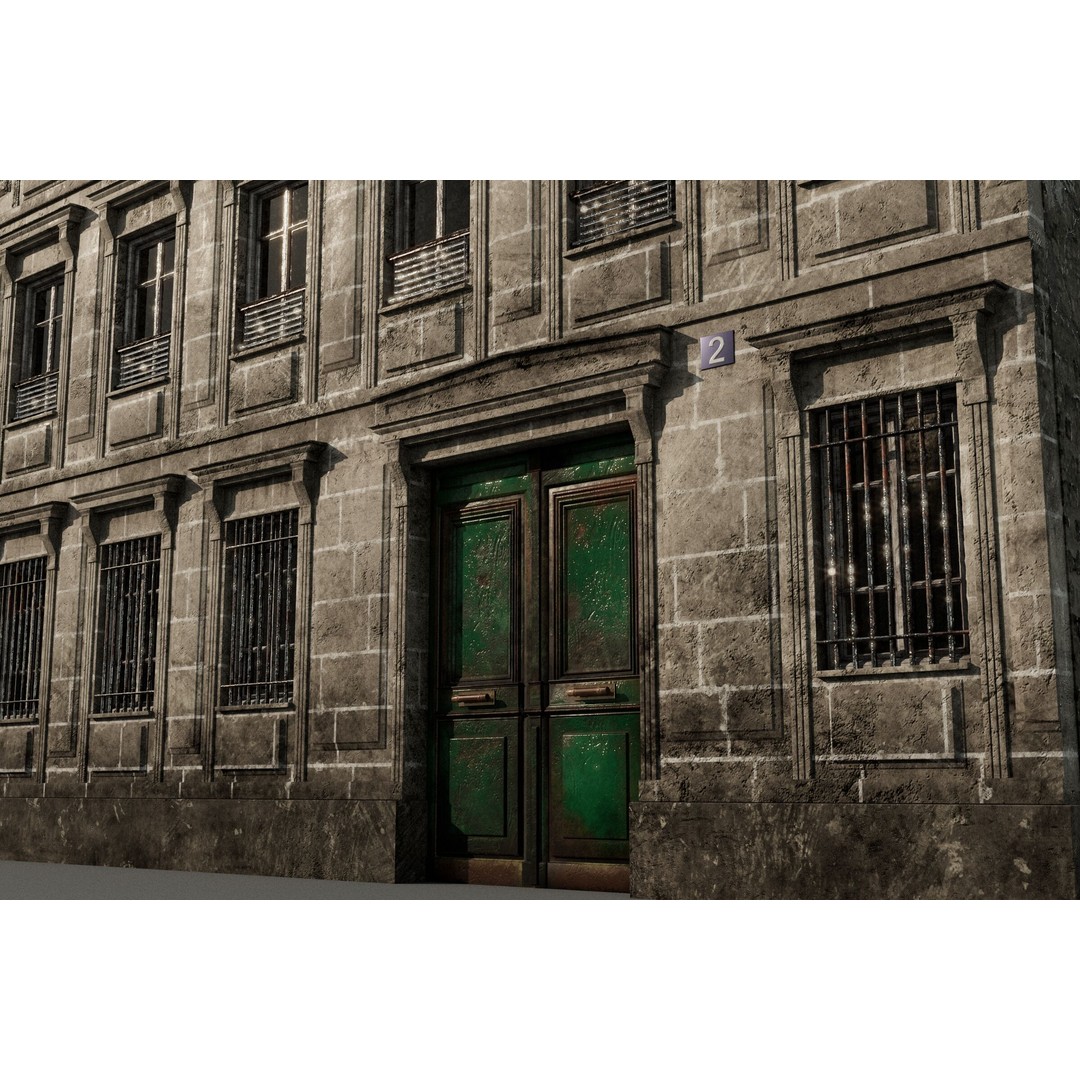 Old Paris Building 3D Model – Low Poly Architectural Asset, FBX - View 4