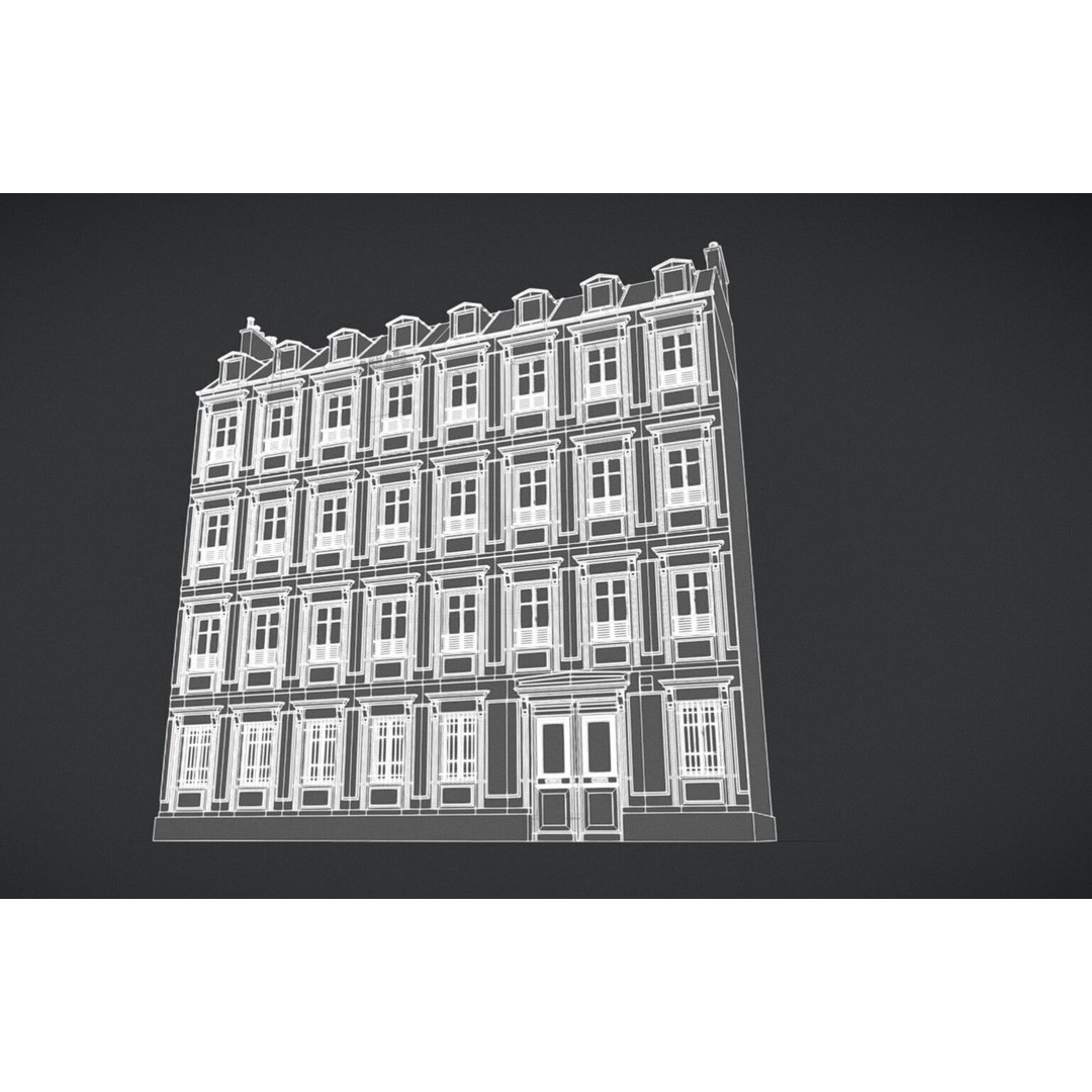 Old Paris Building 3D Model – Low Poly Architectural Asset, FBX - View 7