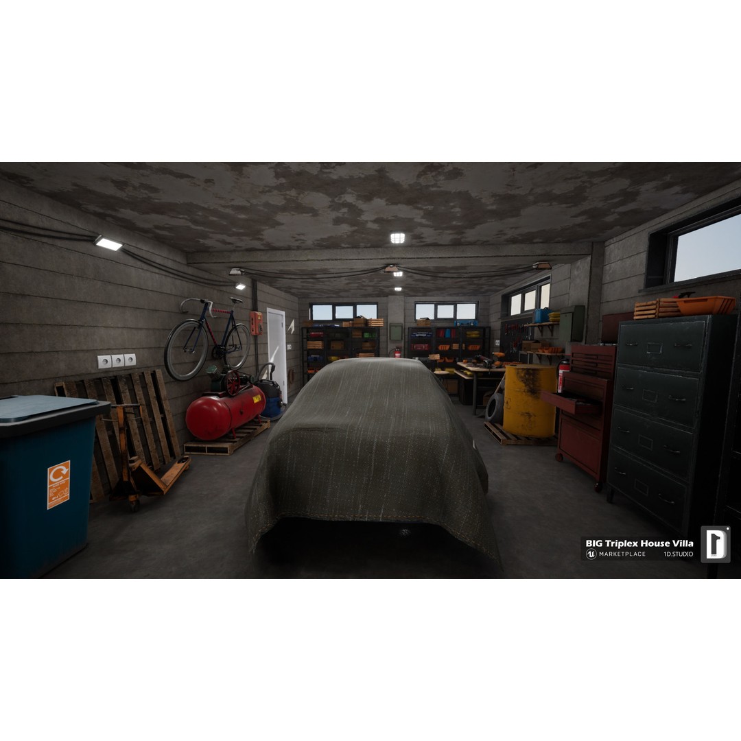 Triplex House Villa 3D Model – Low Poly Unreal Engine Project, FBX - View 24