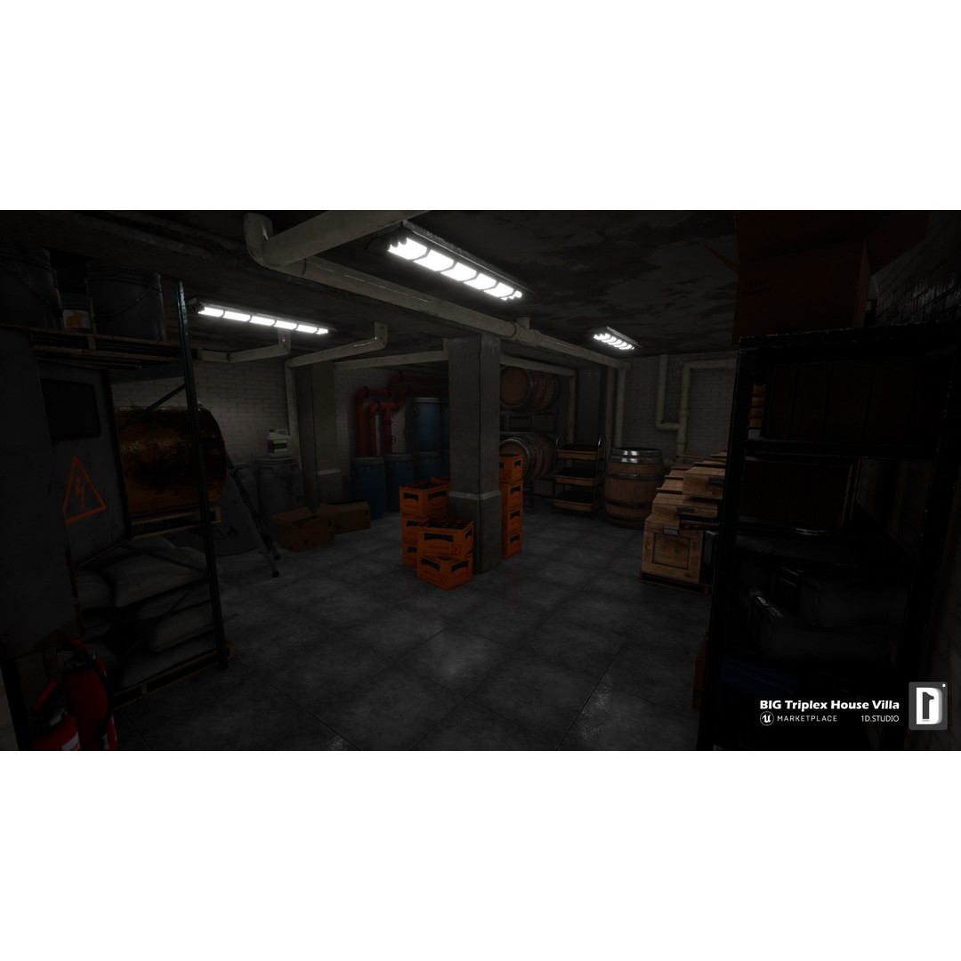 Triplex House Villa 3D Model – Low Poly Unreal Engine Project, FBX - View 6
