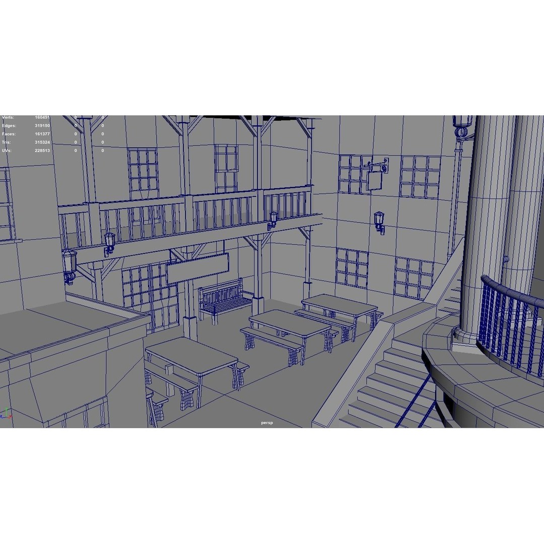 Diagon Alley 3D Model – Textured Scene, PBR, FBX, Blender - View 16