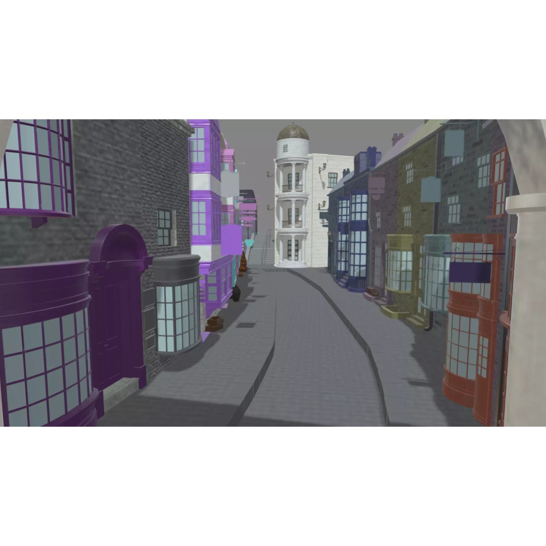 Diagon Alley 3D Model – Textured Scene, PBR, FBX, Blender - View 2