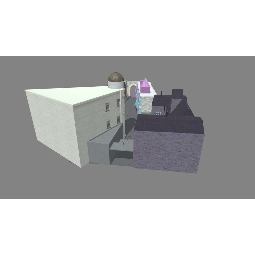 Diagon Alley 3D Model – Textured Scene, PBR, FBX, Blender - View 6