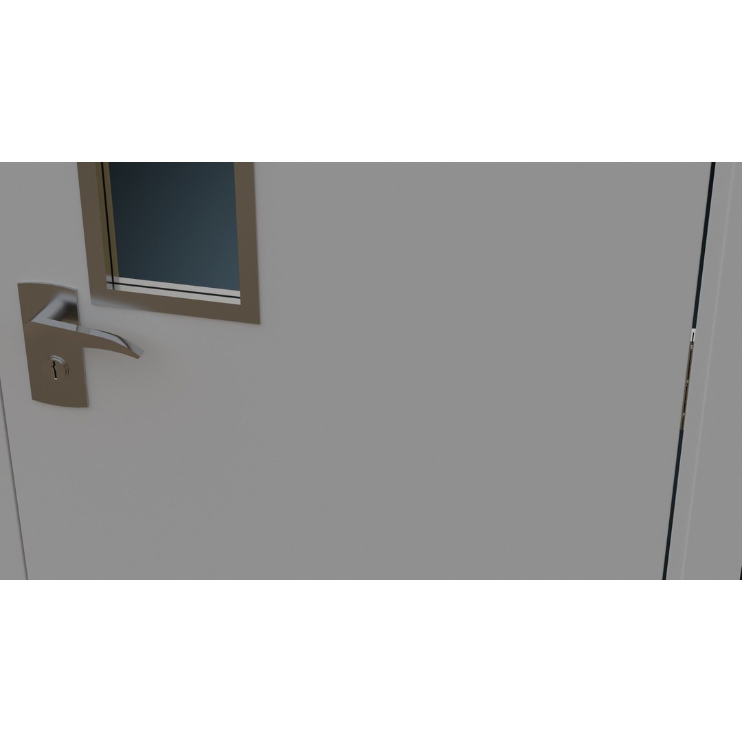 Hospital Door 3D Model – Low Poly Architectural Asset, FBX, OBJ - View 10