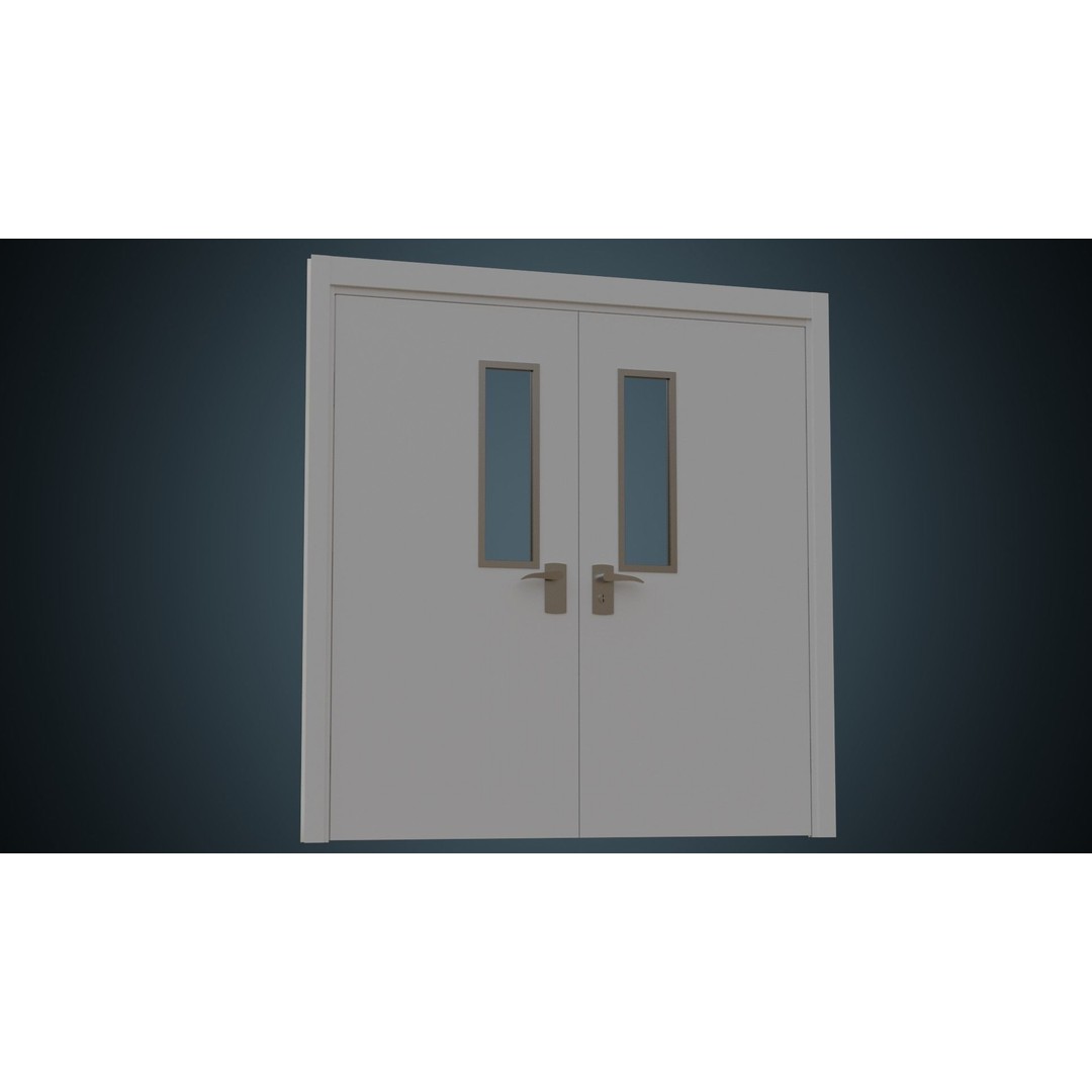 Hospital Door 3D Model – Low Poly Architectural Asset, FBX, OBJ - View 8