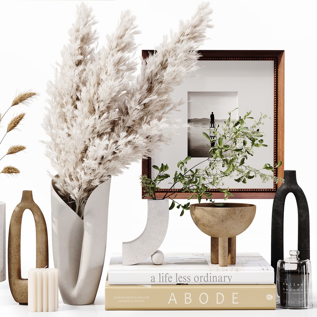Decorative Set 235 3D Model – Low Poly Furnishing Collection, FBX, OBJ - View 4