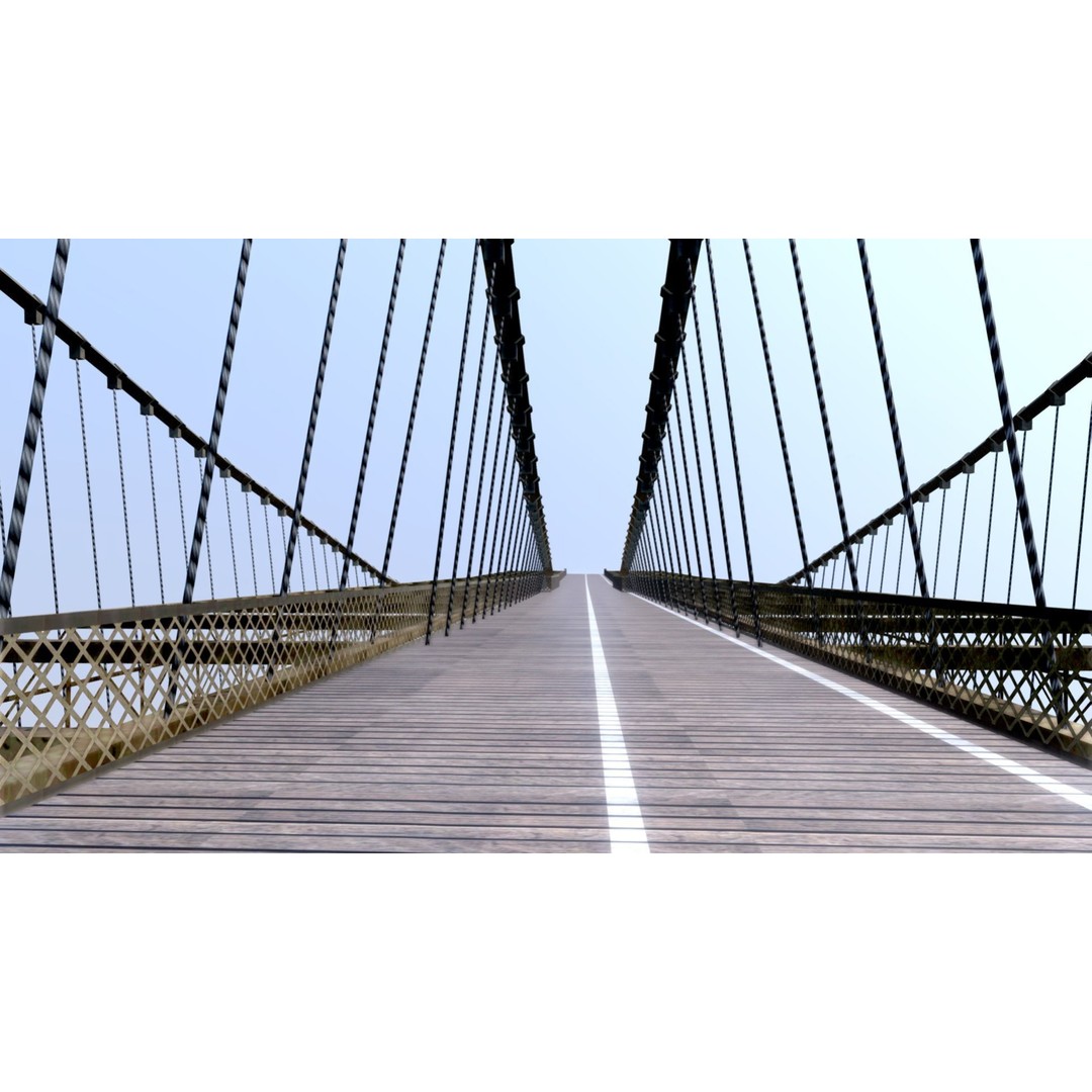 Brooklyn Bridge 3D Model – Low Poly Architectural Asset, FBX - View 10
