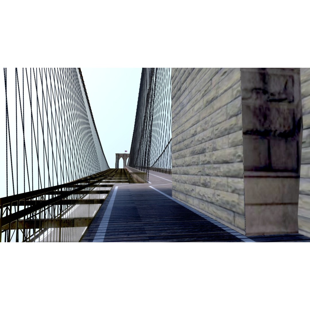 Brooklyn Bridge 3D Model – Low Poly Architectural Asset, FBX - View 11