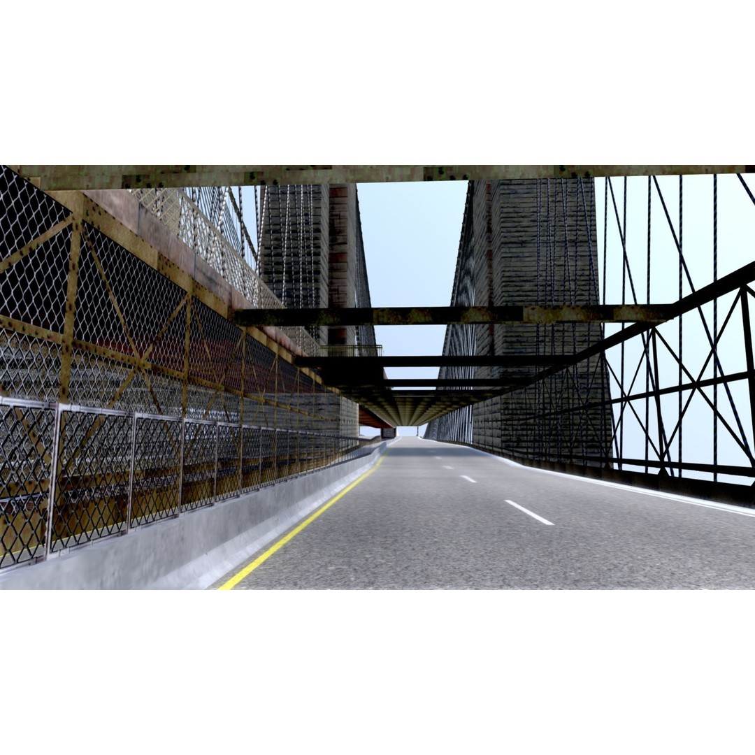 Brooklyn Bridge 3D Model – Low Poly Architectural Asset, FBX - View 15