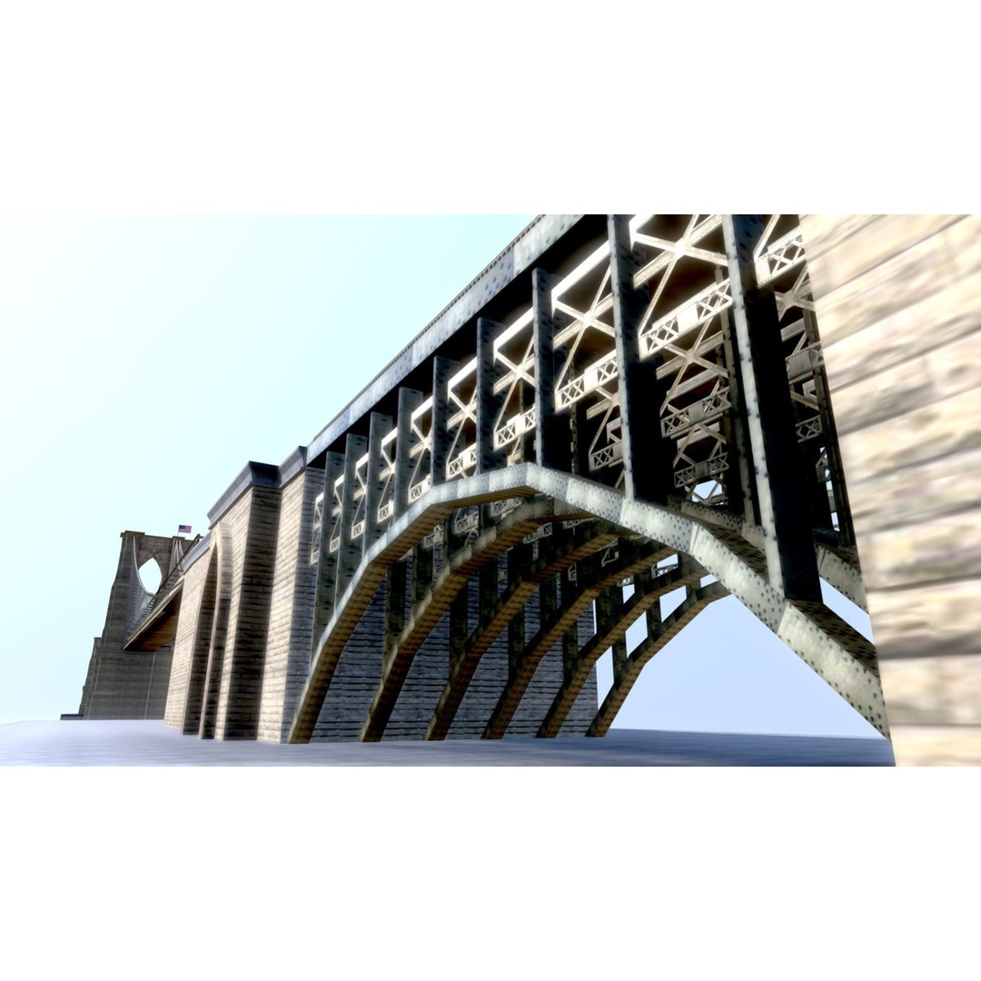 Brooklyn Bridge 3D Model – Low Poly Architectural Asset, FBX - View 18