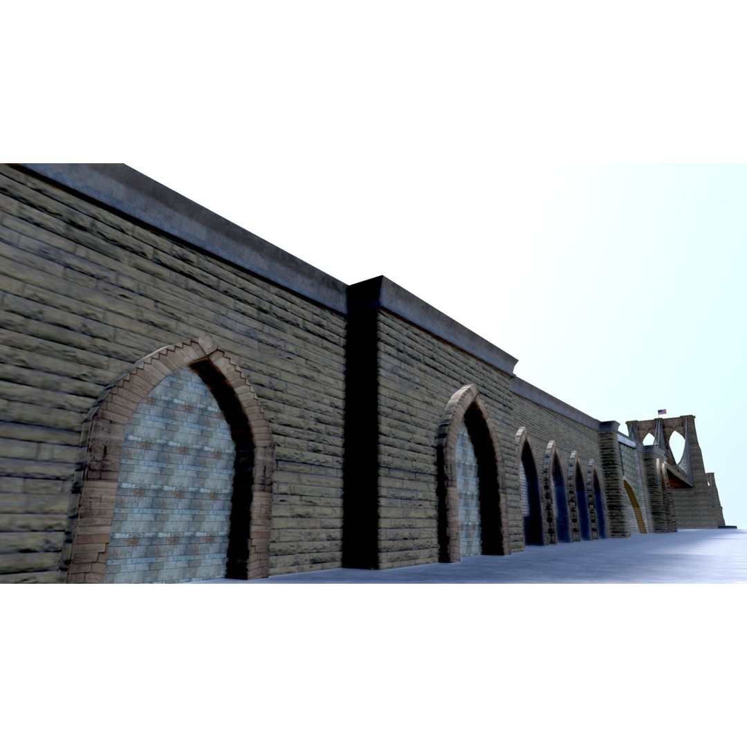 Brooklyn Bridge 3D Model – Low Poly Architectural Asset, FBX - View 19