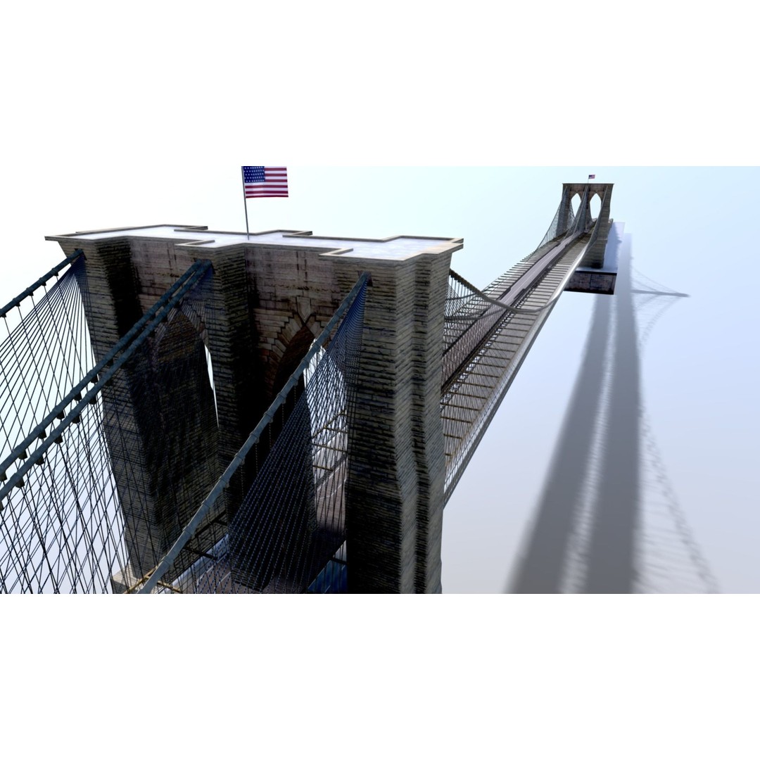 Brooklyn Bridge 3D Model – Low Poly Architectural Asset, FBX - View 22
