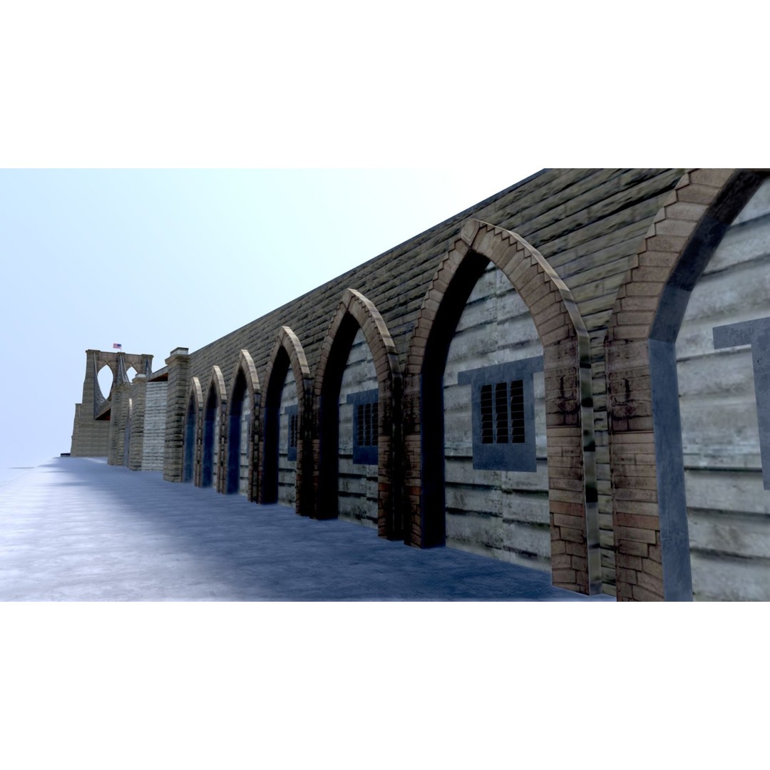 Brooklyn Bridge 3D Model – Low Poly Architectural Asset, FBX - View 25