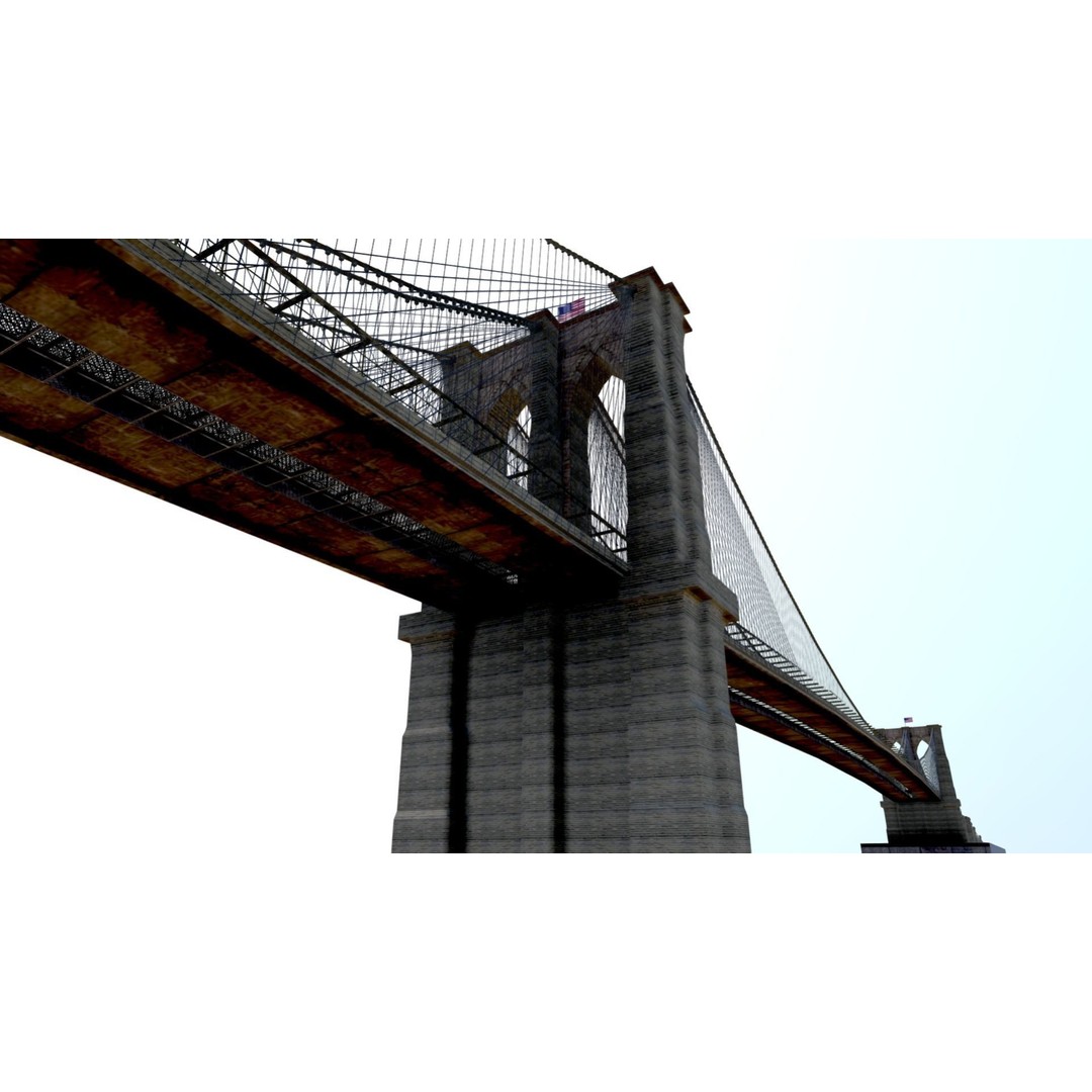 Brooklyn Bridge 3D Model – Low Poly Architectural Asset, FBX - View 26