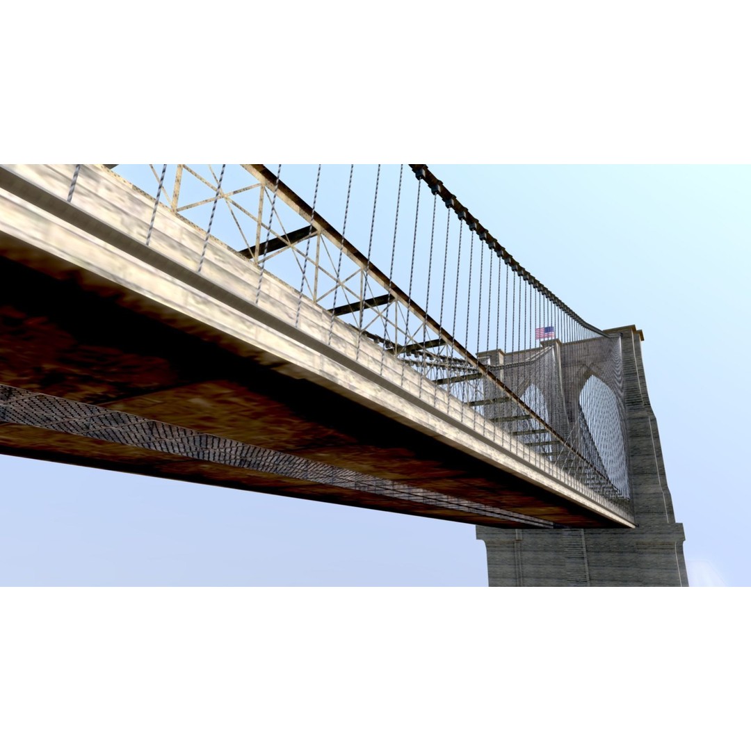 Brooklyn Bridge 3D Model – Low Poly Architectural Asset, FBX - View 27