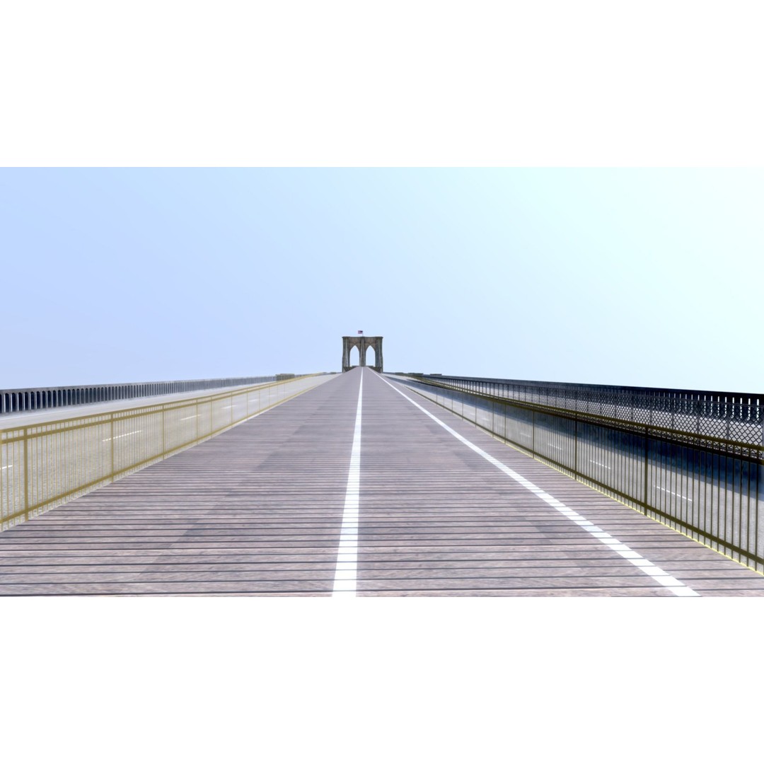 Brooklyn Bridge 3D Model – Low Poly Architectural Asset, FBX - View 28