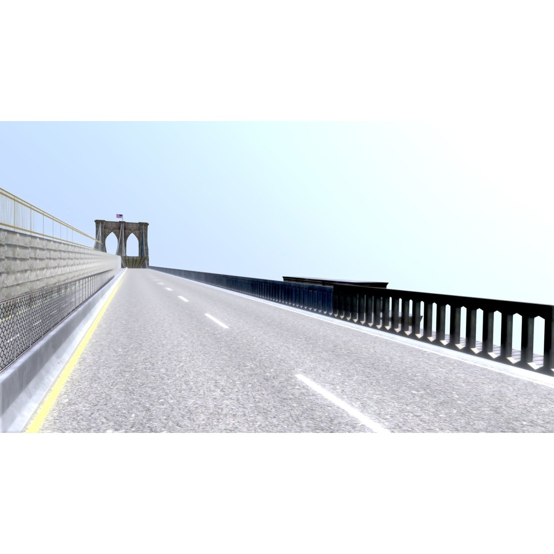 Brooklyn Bridge 3D Model – Low Poly Architectural Asset, FBX - View 29