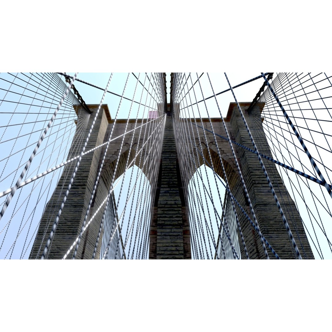Brooklyn Bridge 3D Model – Low Poly Architectural Asset, FBX - View 3