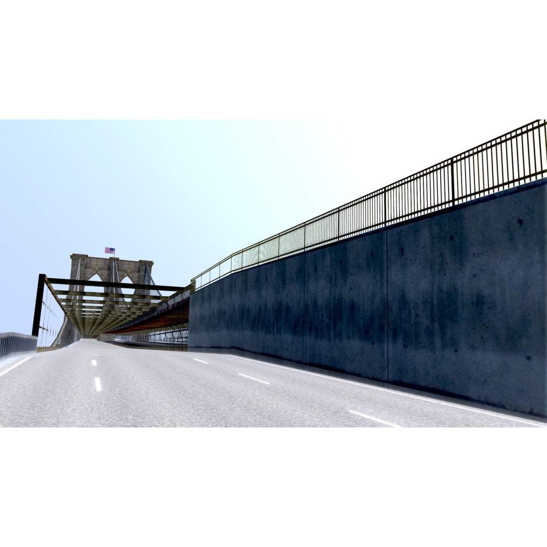 Brooklyn Bridge 3D Model – Low Poly Architectural Asset, FBX - View 30
