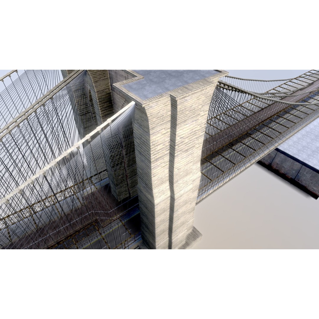 Brooklyn Bridge 3D Model – Low Poly Architectural Asset, FBX - View 31