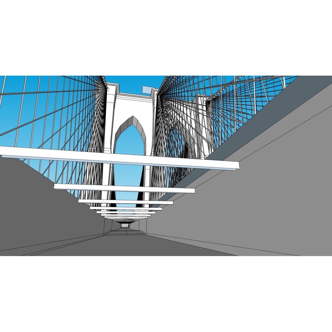Brooklyn Bridge 3D Model – Low Poly Architectural Asset, FBX - View 33