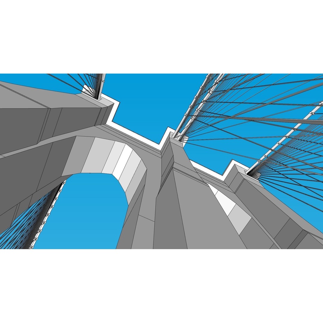 Brooklyn Bridge 3D Model – Low Poly Architectural Asset, FBX - View 34
