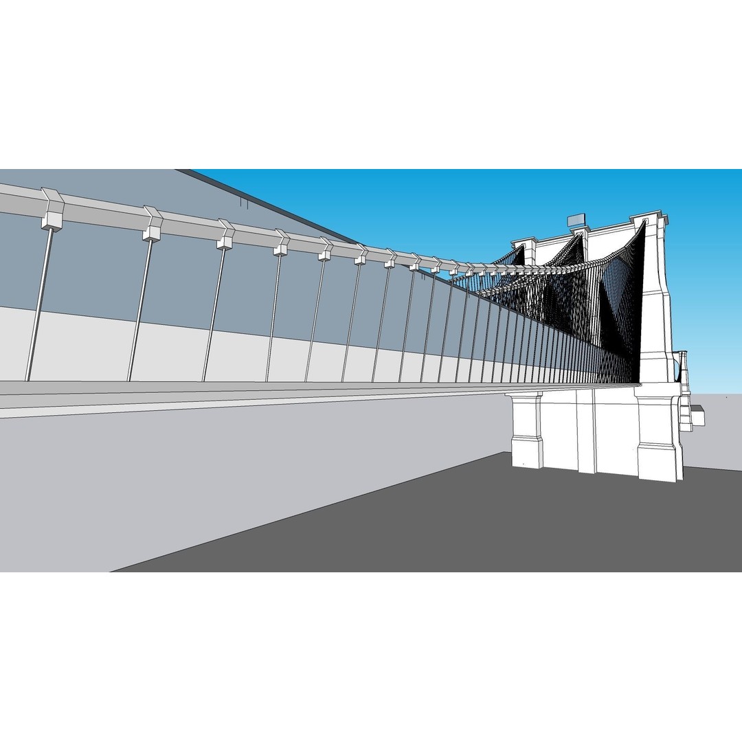 Brooklyn Bridge 3D Model – Low Poly Architectural Asset, FBX - View 35