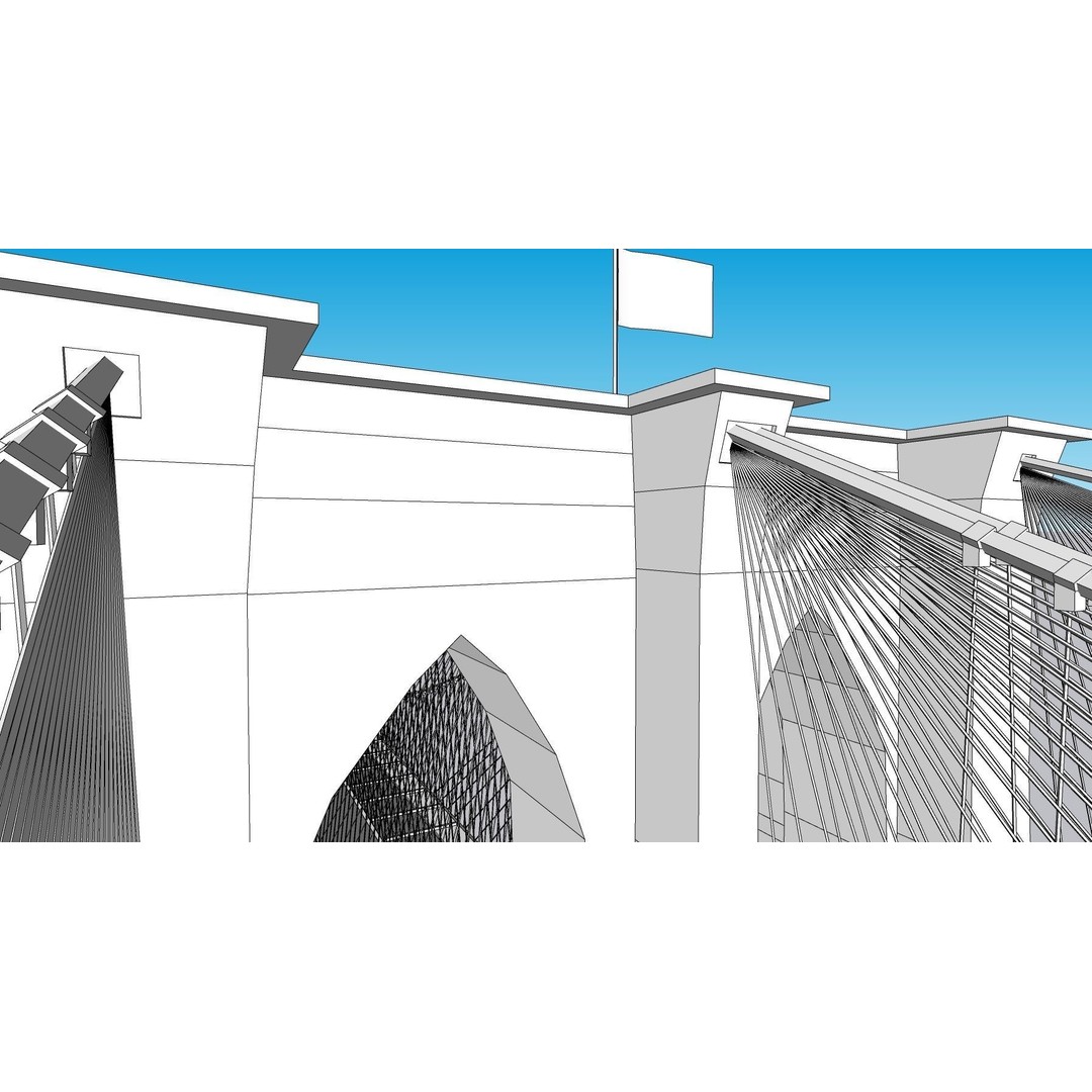 Brooklyn Bridge 3D Model – Low Poly Architectural Asset, FBX - View 36