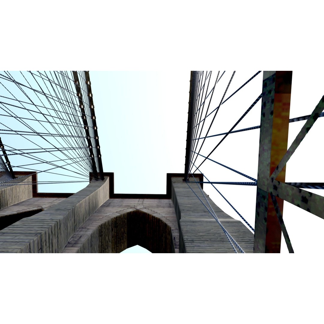 Brooklyn Bridge 3D Model – Low Poly Architectural Asset, FBX - View 6