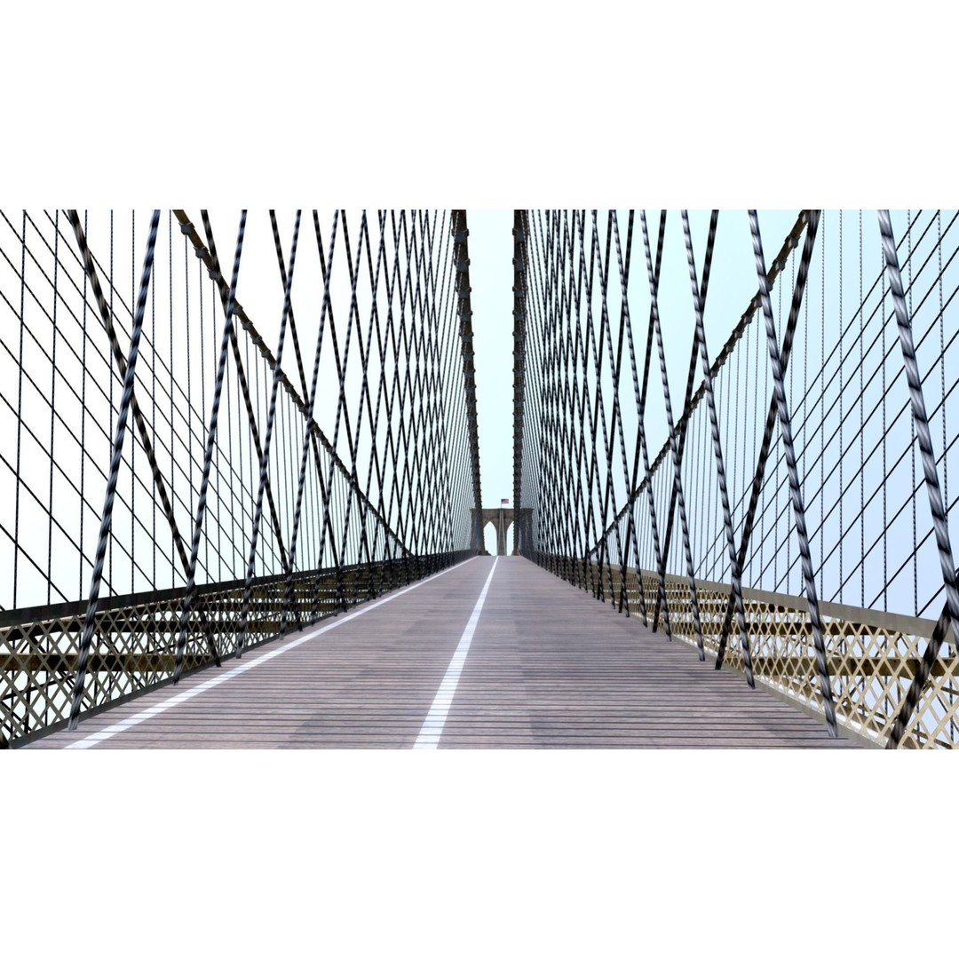 Brooklyn Bridge 3D Model – Low Poly Architectural Asset, FBX - View 8