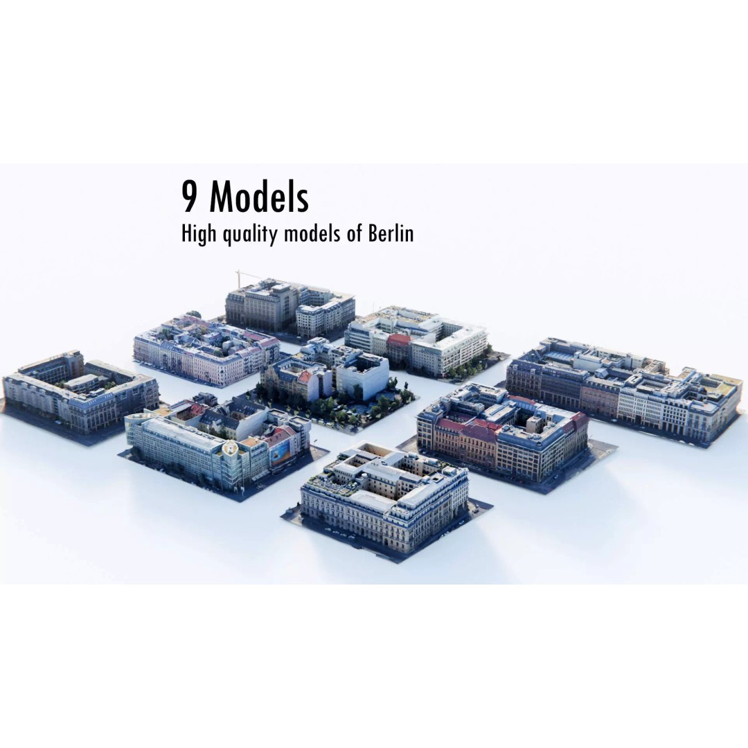 Berlin Urban Building Blocks 3D Model – Detailed Cityscape Asset, FBX - View 2