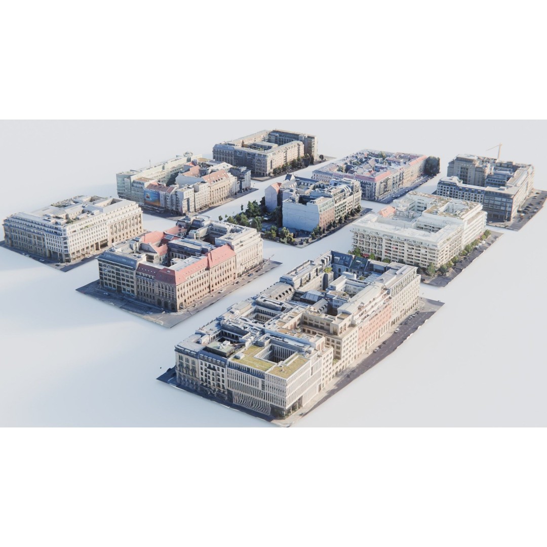Berlin Urban Building Blocks 3D Model – Detailed Cityscape Asset, FBX - View 5