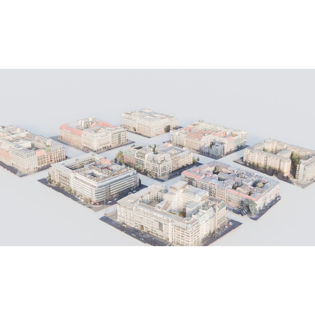 Berlin Urban Building Blocks 3D Model – Detailed Cityscape Asset, FBX - View 6