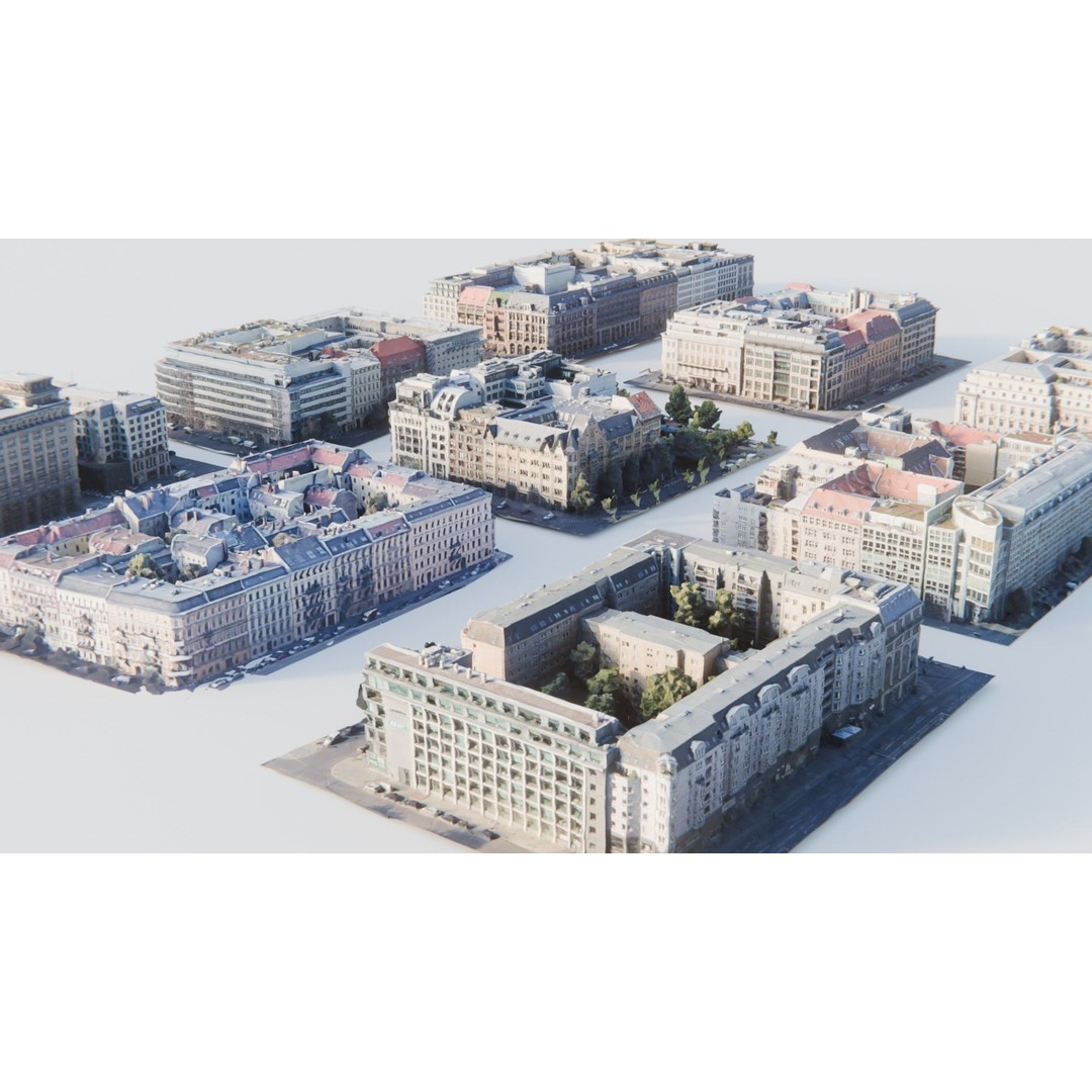 Berlin Urban Building Blocks 3D Model – Detailed Cityscape Asset, FBX - View 7