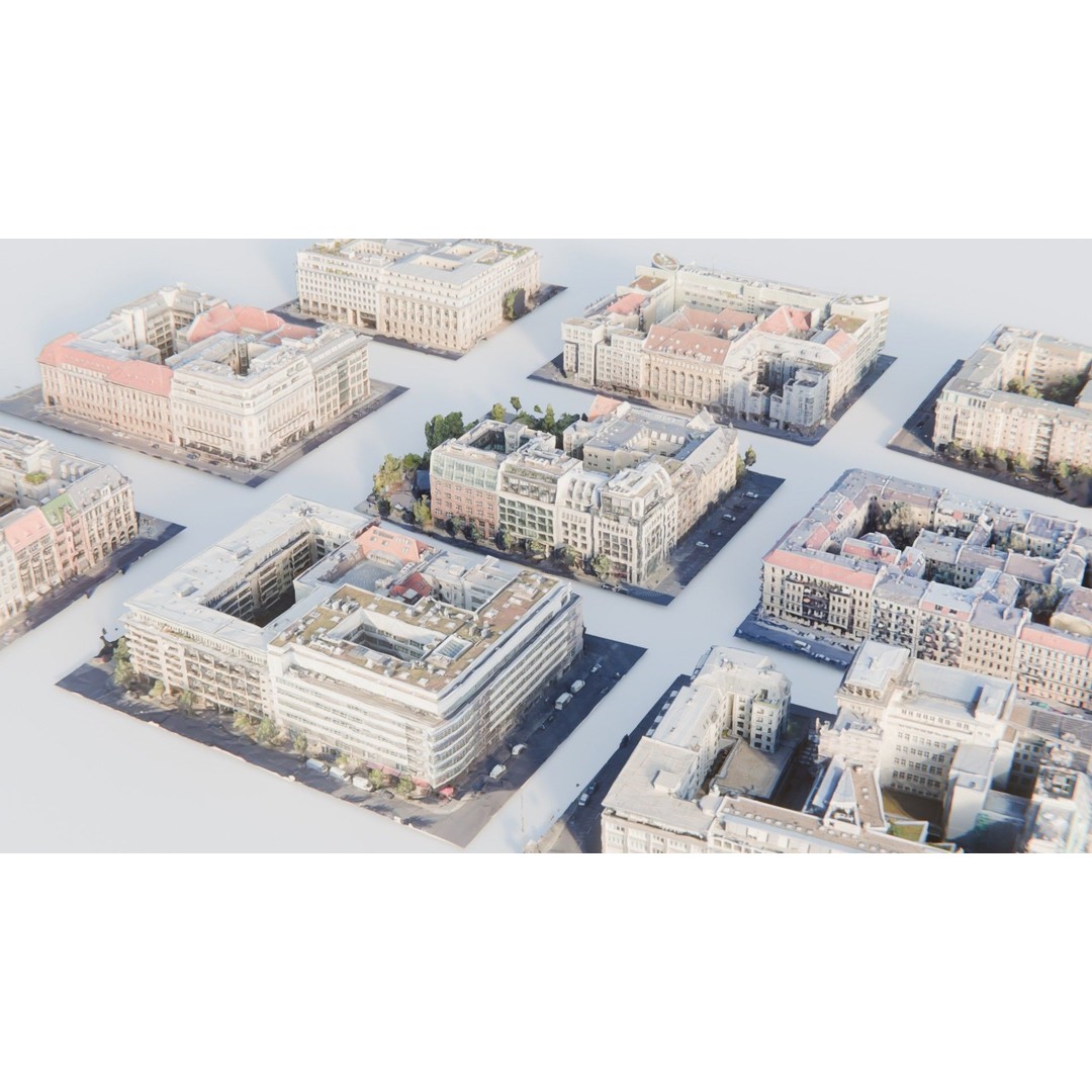 Berlin Urban Building Blocks 3D Model – Detailed Cityscape Asset, FBX - View 9