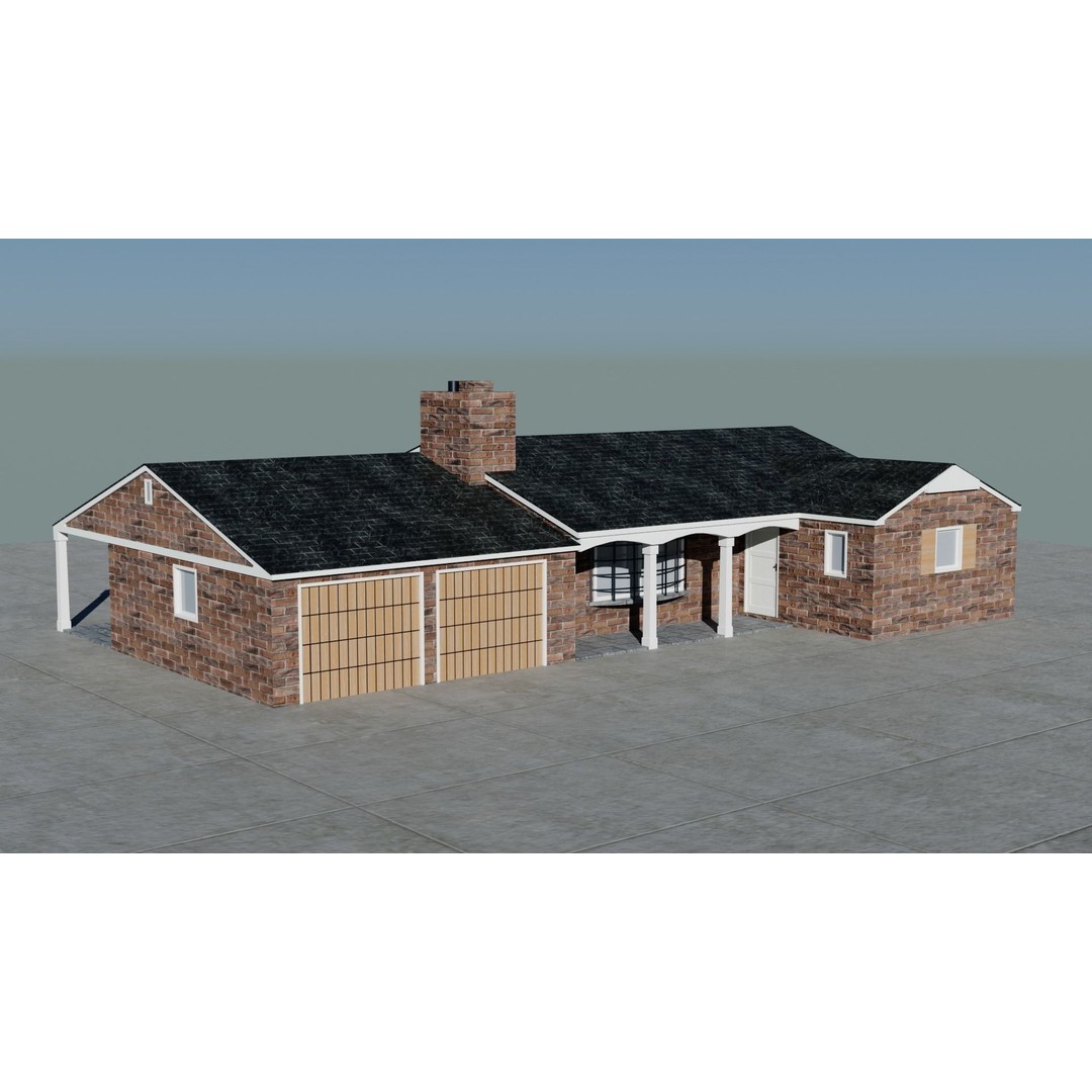 Small Town America Buildings 3D Model – Low Poly Game Asset, FBX - View 10