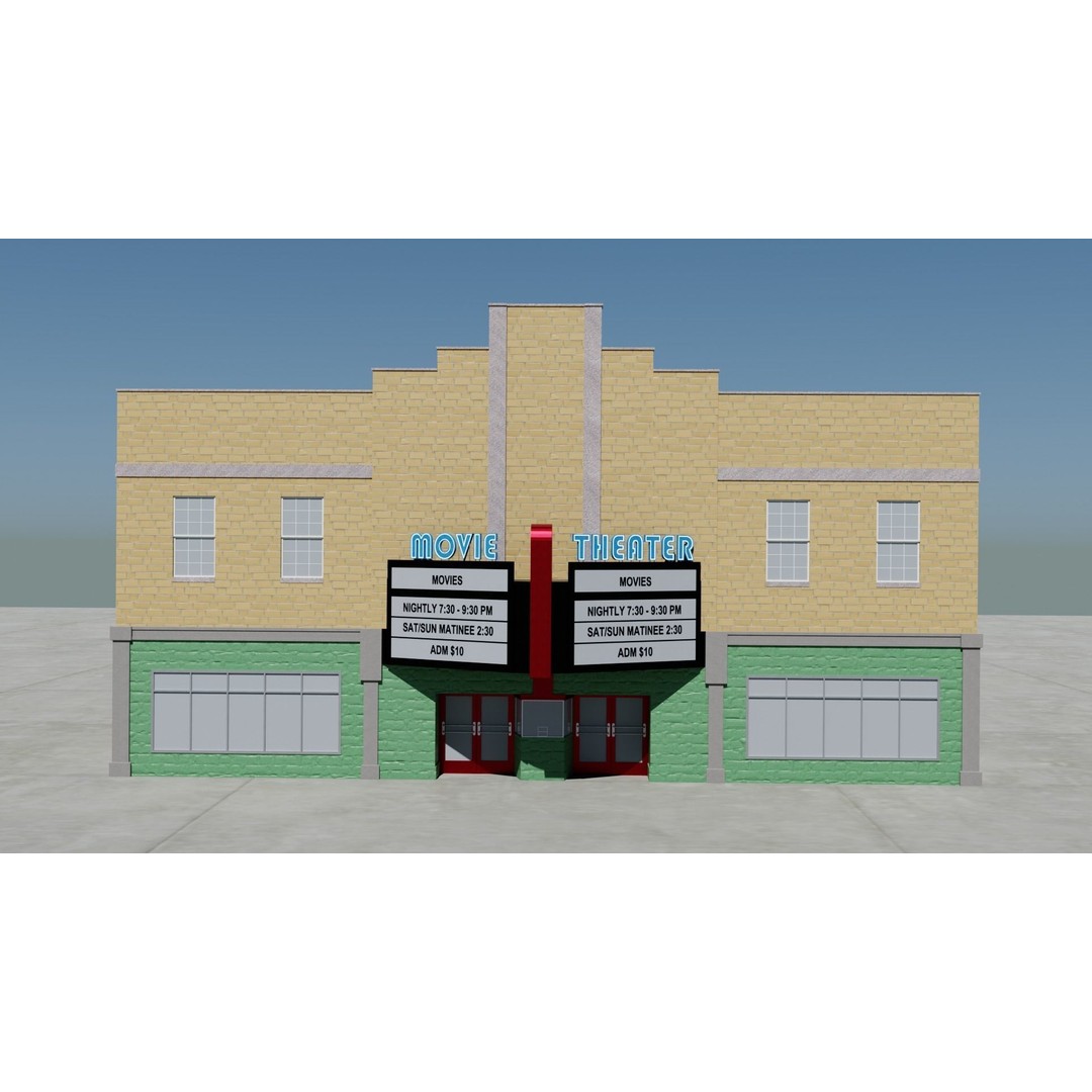 Small Town America Buildings 3D Model – Low Poly Game Asset, FBX - View 102