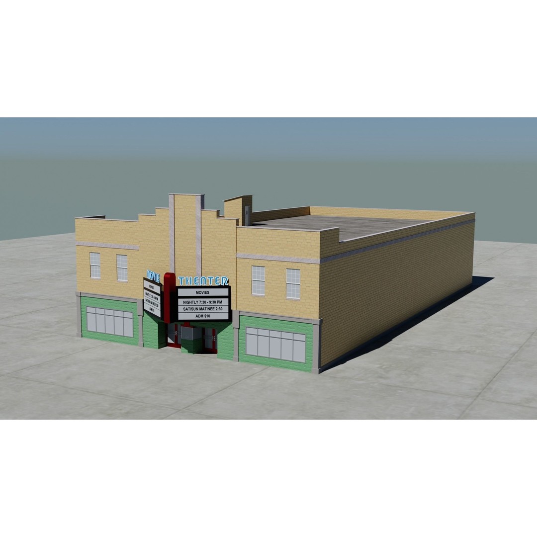 Small Town America Buildings 3D Model – Low Poly Game Asset, FBX - View 103
