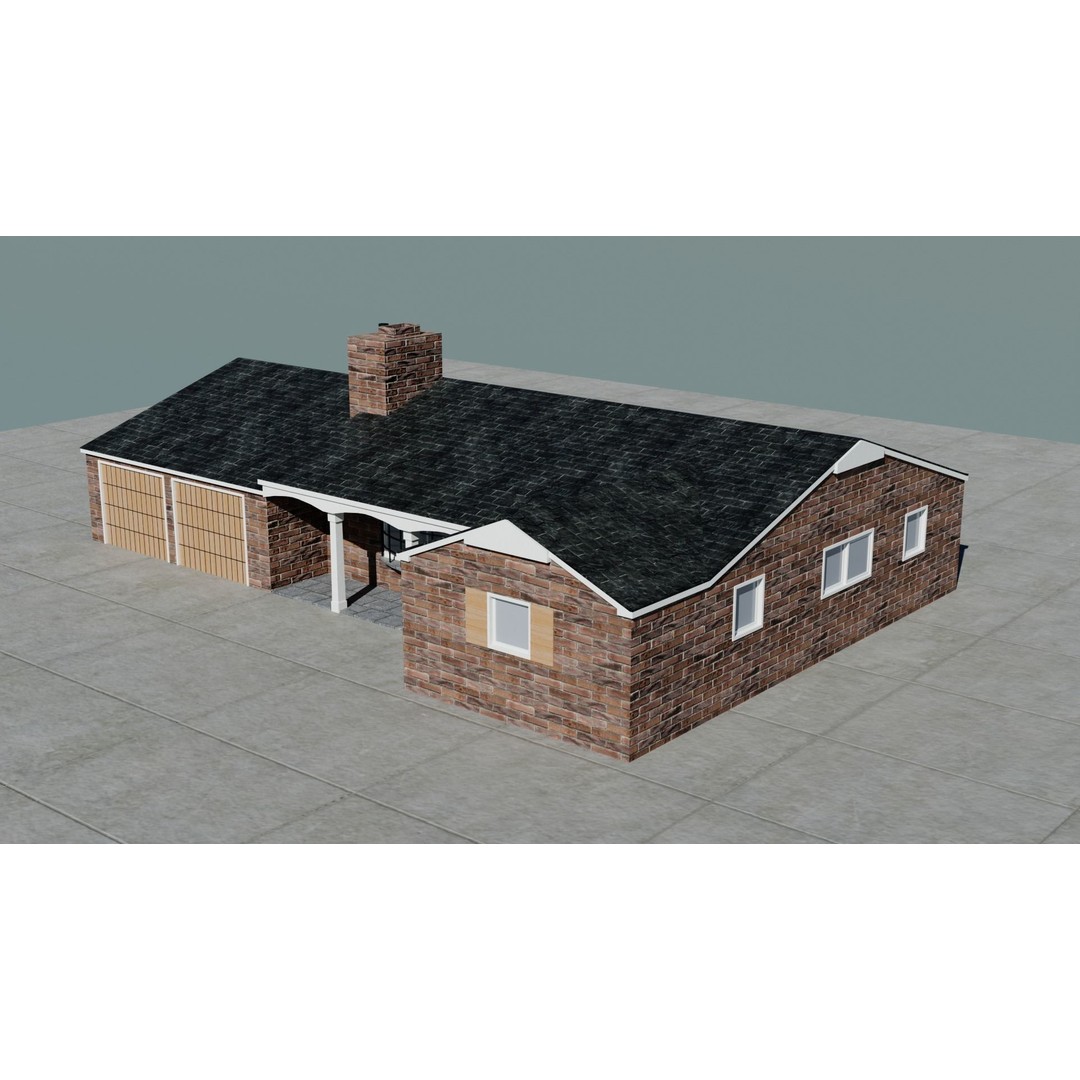 Small Town America Buildings 3D Model – Low Poly Game Asset, FBX - View 11