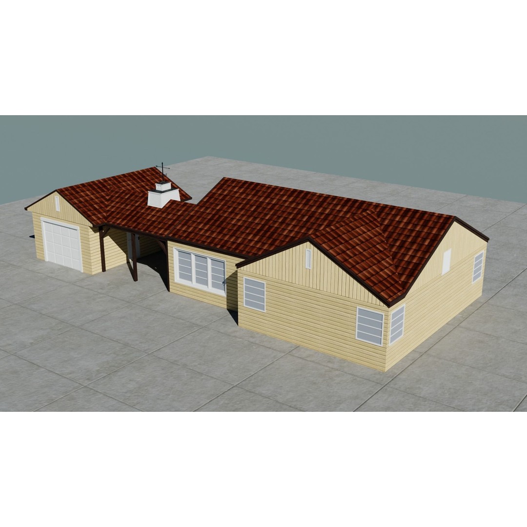 Small Town America Buildings 3D Model – Low Poly Game Asset, FBX - View 15