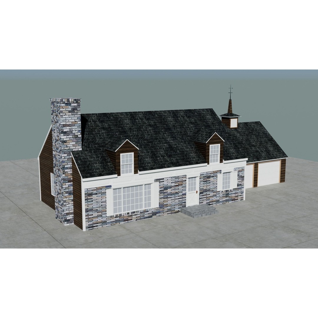 Small Town America Buildings 3D Model – Low Poly Game Asset, FBX - View 16