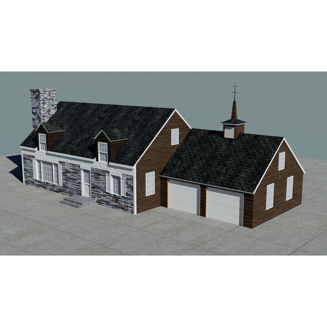 Small Town America Buildings 3D Model – Low Poly Game Asset, FBX - View 17