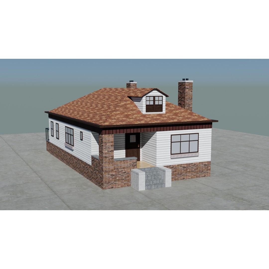 Small Town America Buildings 3D Model – Low Poly Game Asset, FBX - View 18